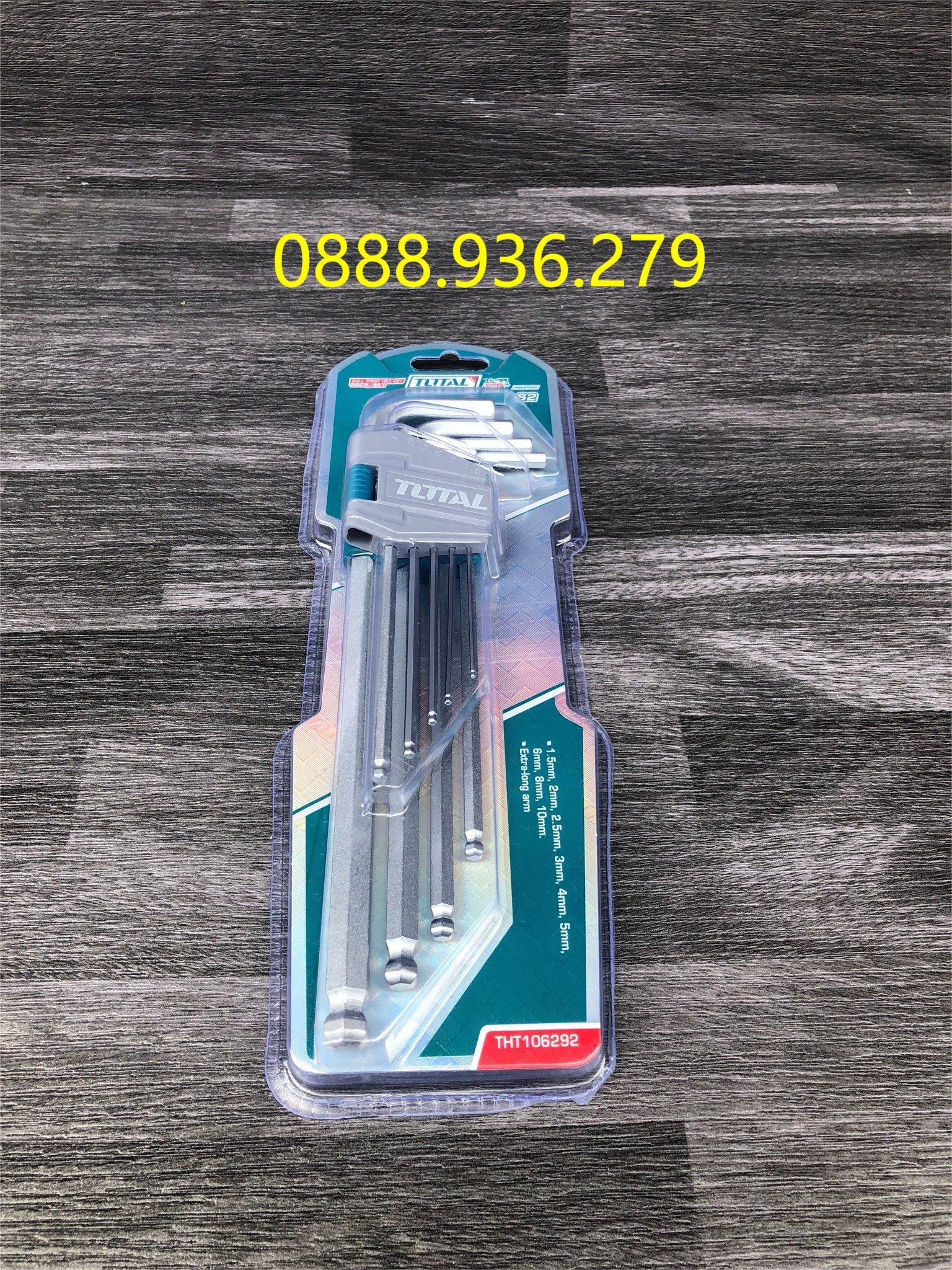 Bộ lục giác đầu bi dài 9 chi tiết Total THT106292 - hình 1