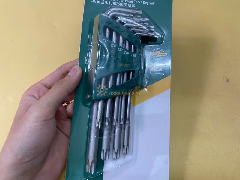 Bộ lục giác sao thân dài 9 chi tiết Sata 09702 chính hãng chất lượng cao