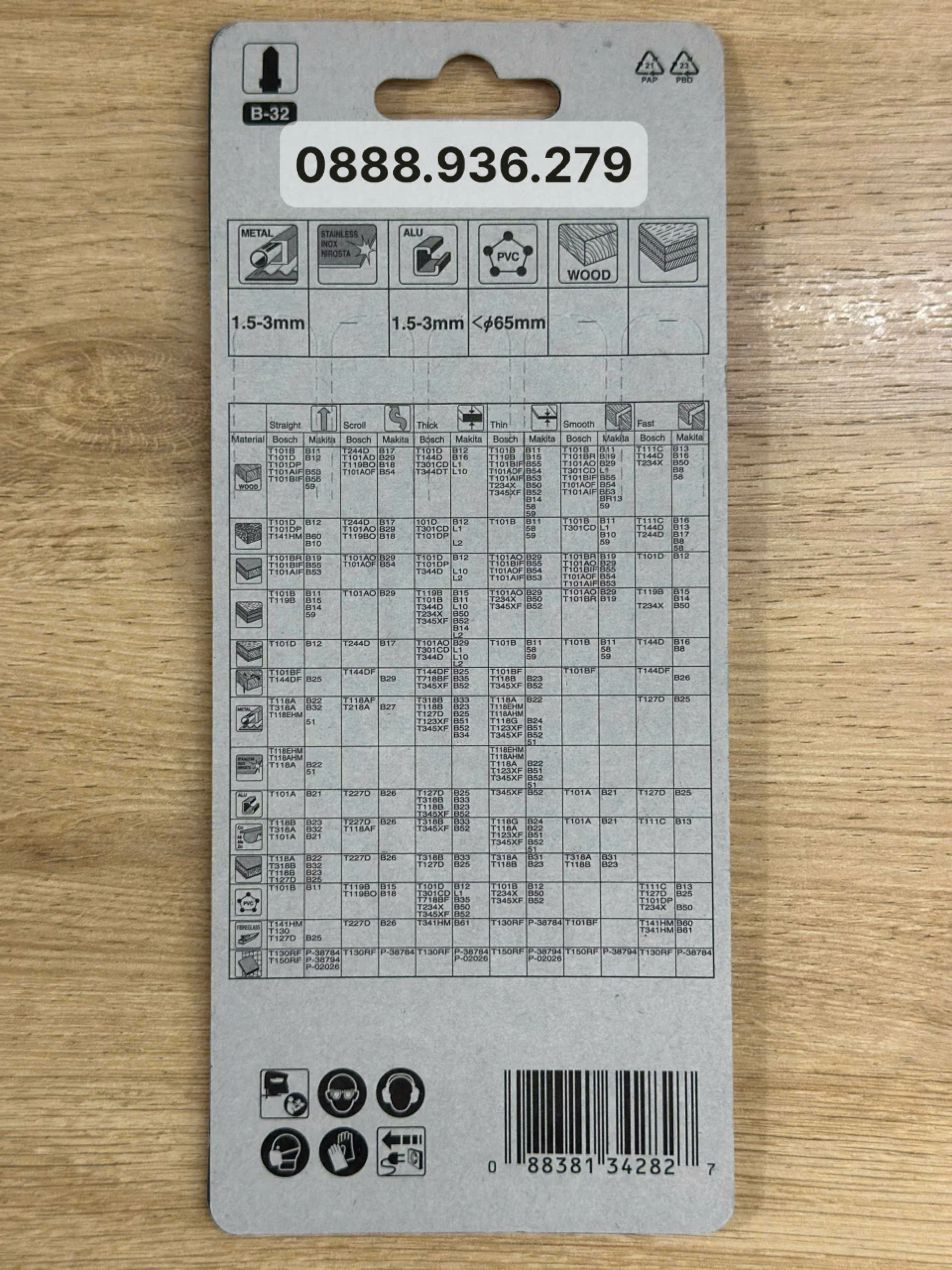 Bộ lưỡi cưa lọng Makita B-32 B-10431 HSS 18 TPI chuôi B T-shank