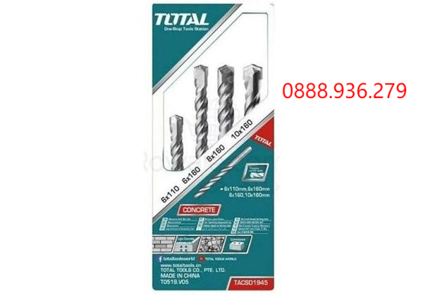 Bộ mũi khoan bê tông Total TACSD1945 - hình 1