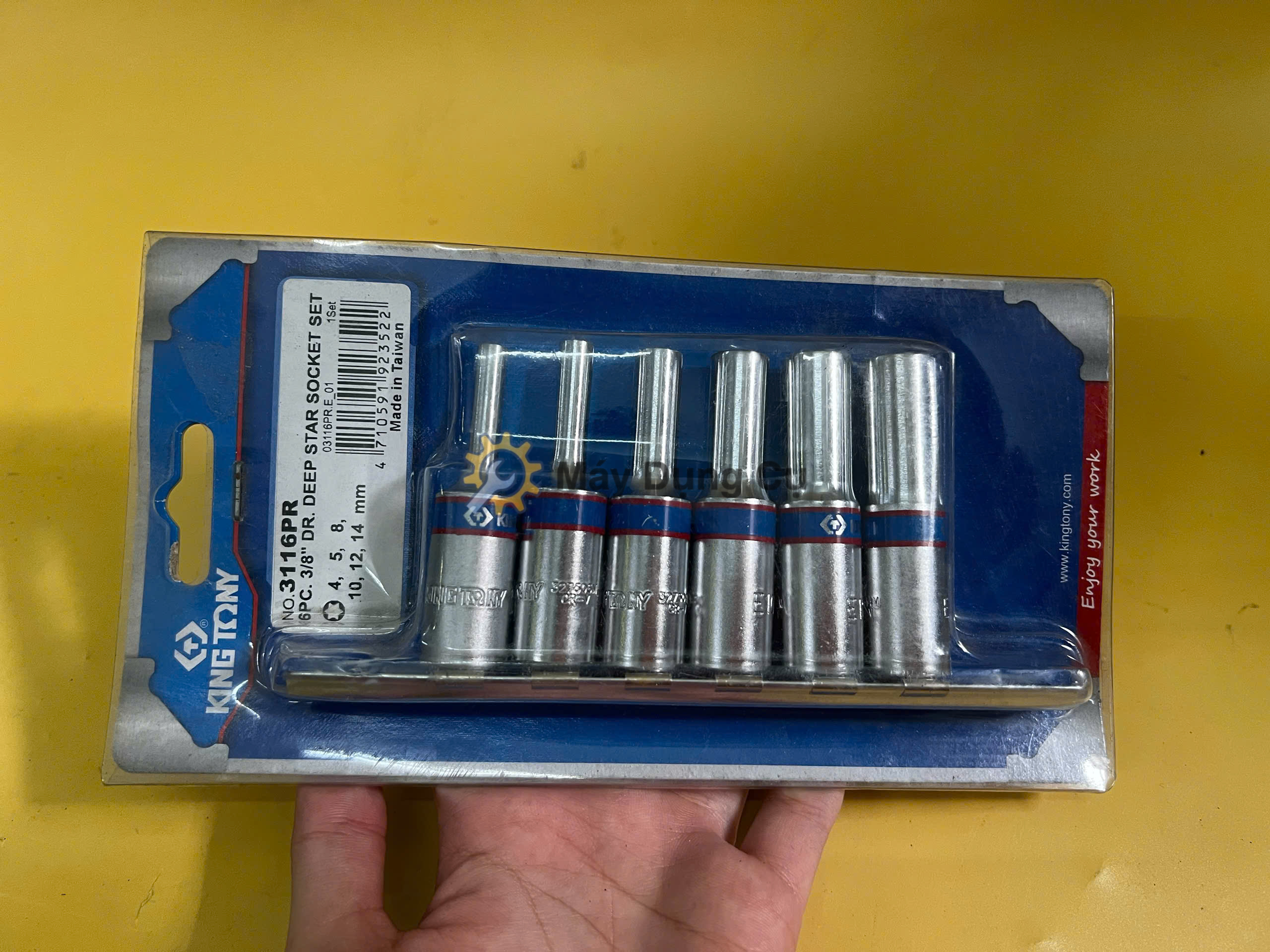 Bộ tuýp mũi vít lục giác 3/8 Kingtony 3116PR 6 chi tiết H3 H4 H5 H6 H8 H10