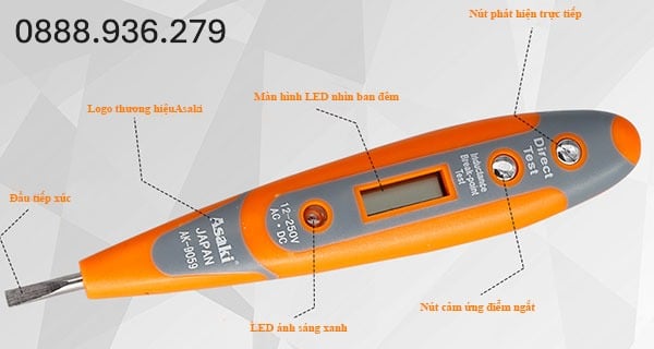 Bút thử điện điện tử Asaki AK-9059 cao cấp