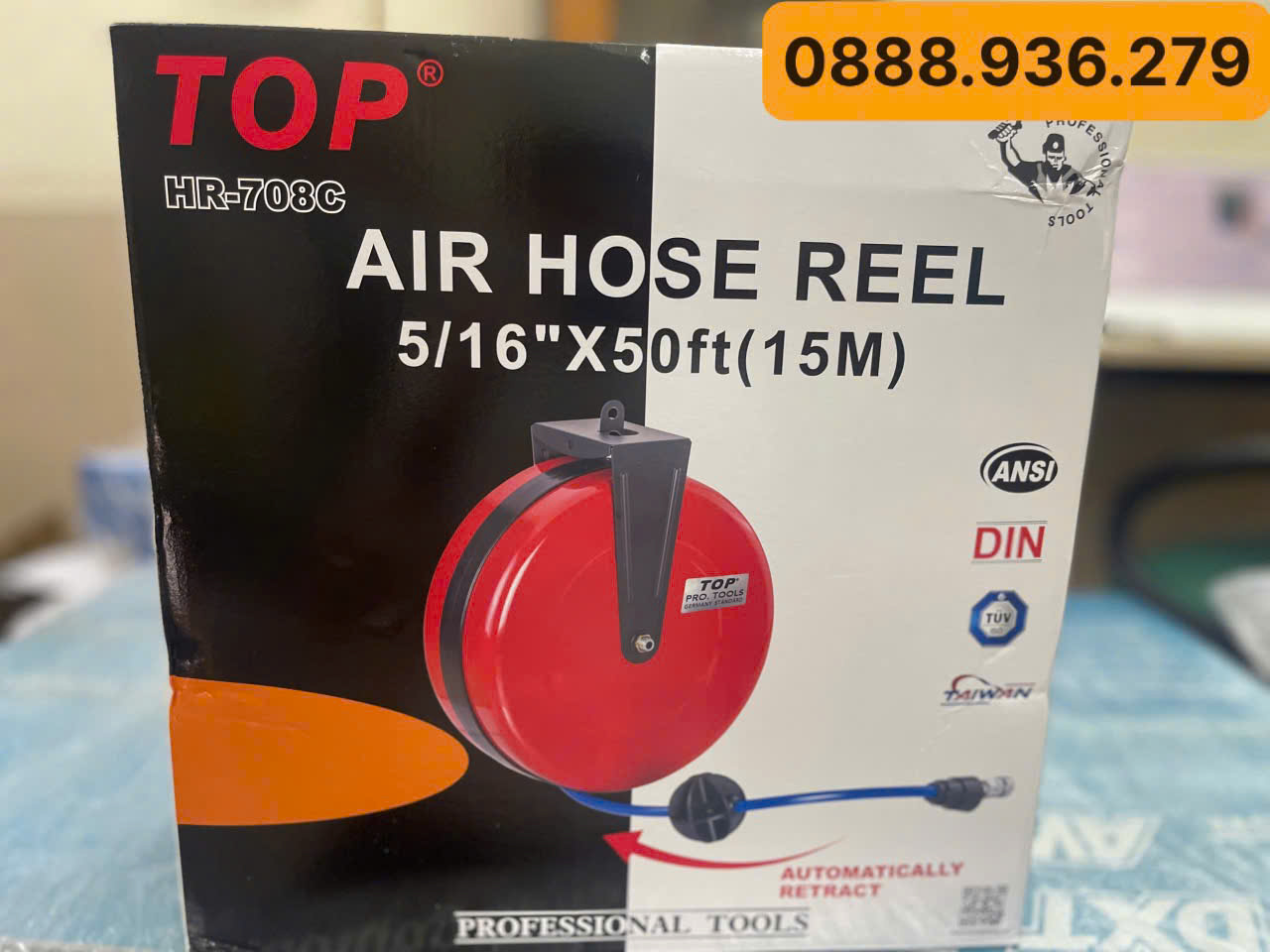 Cuộn dây hơi HR-708C 15m rút tự động chính hãng tại maydungcu.com