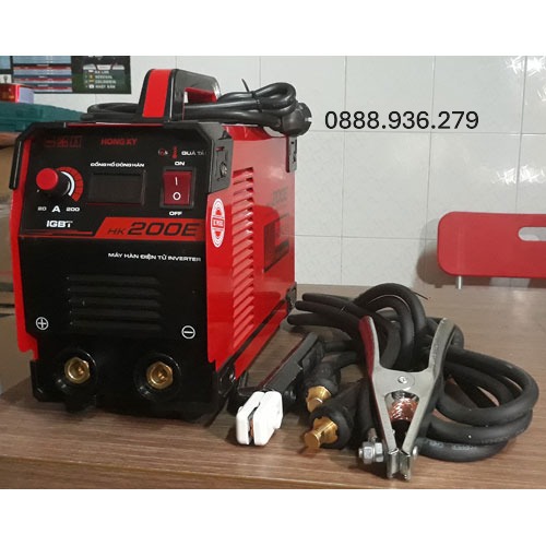 Máy hàn que Hồng Ký HK 200E 2021 – 5.5kg, kích thước 440×280×335 mm – dễ di chuyển