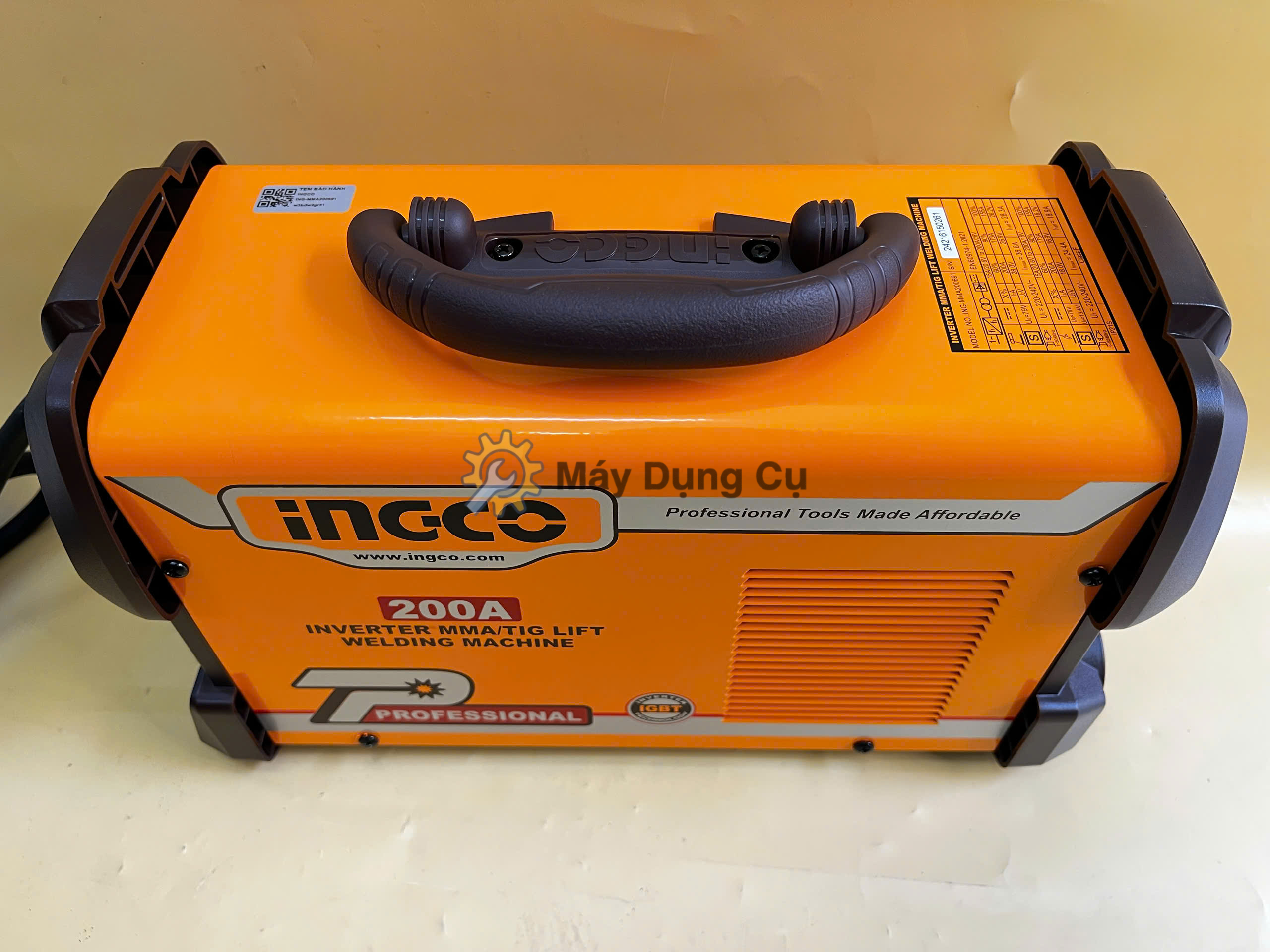 Máy hàn inverter 200A INGCO ING-MMA200691 công nghệ IGBT hỗ trợ MMA và TIG quẹt