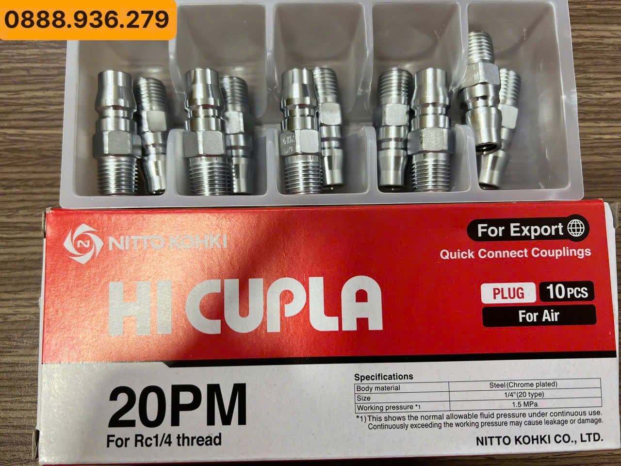 Khớp nối nhanh Nitto 20PH – Nitto Kohki Japan – Ống 1/4 inch Khớp nối nhanh Nitto 20PH chính hãng Nitto Kohki cho ống 1/4 inch