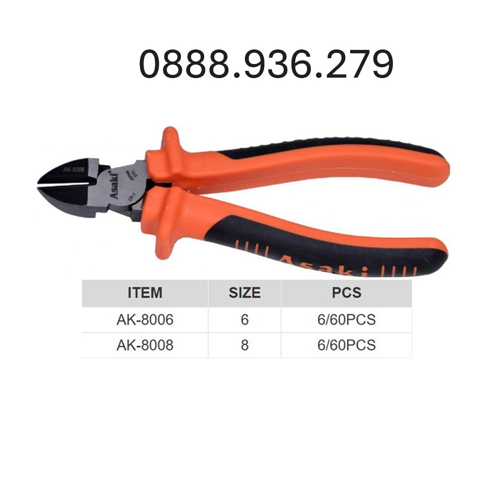 Kìm cắt dây Asaki AK-8006 dụng cụ cầm tay 6 inch