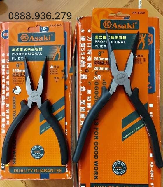 Kìm mũi dài Asaki AK-8048 bền bỉ