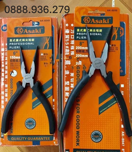Kìm mũi dài Asaki AK-8050 bền bỉ