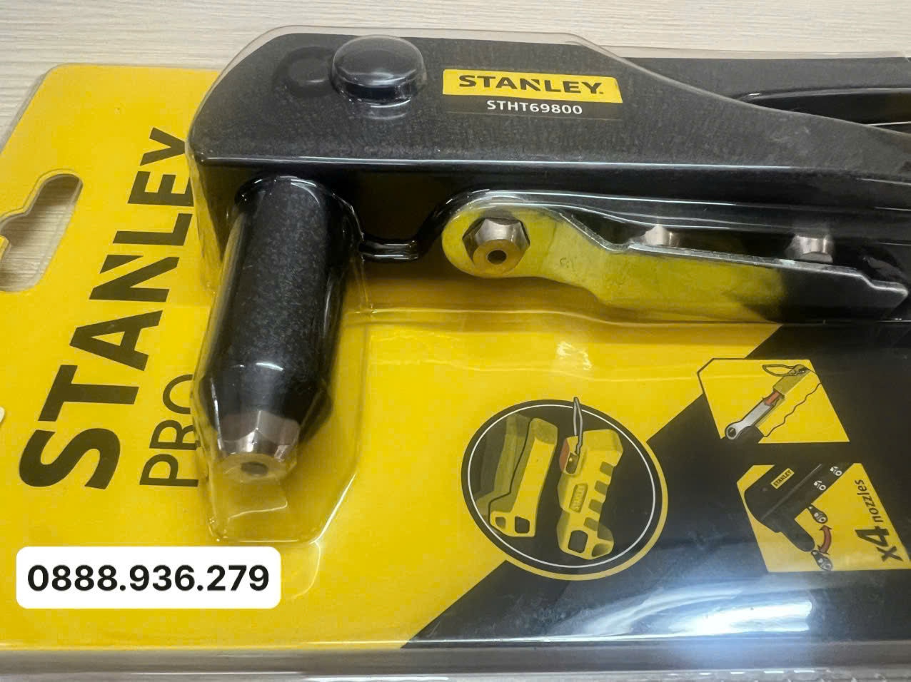 Kìm rút rivet Stanley STHT69800-8 chính hãng, 4 lỗ béc 2-5mm, thân hợp kim thép
