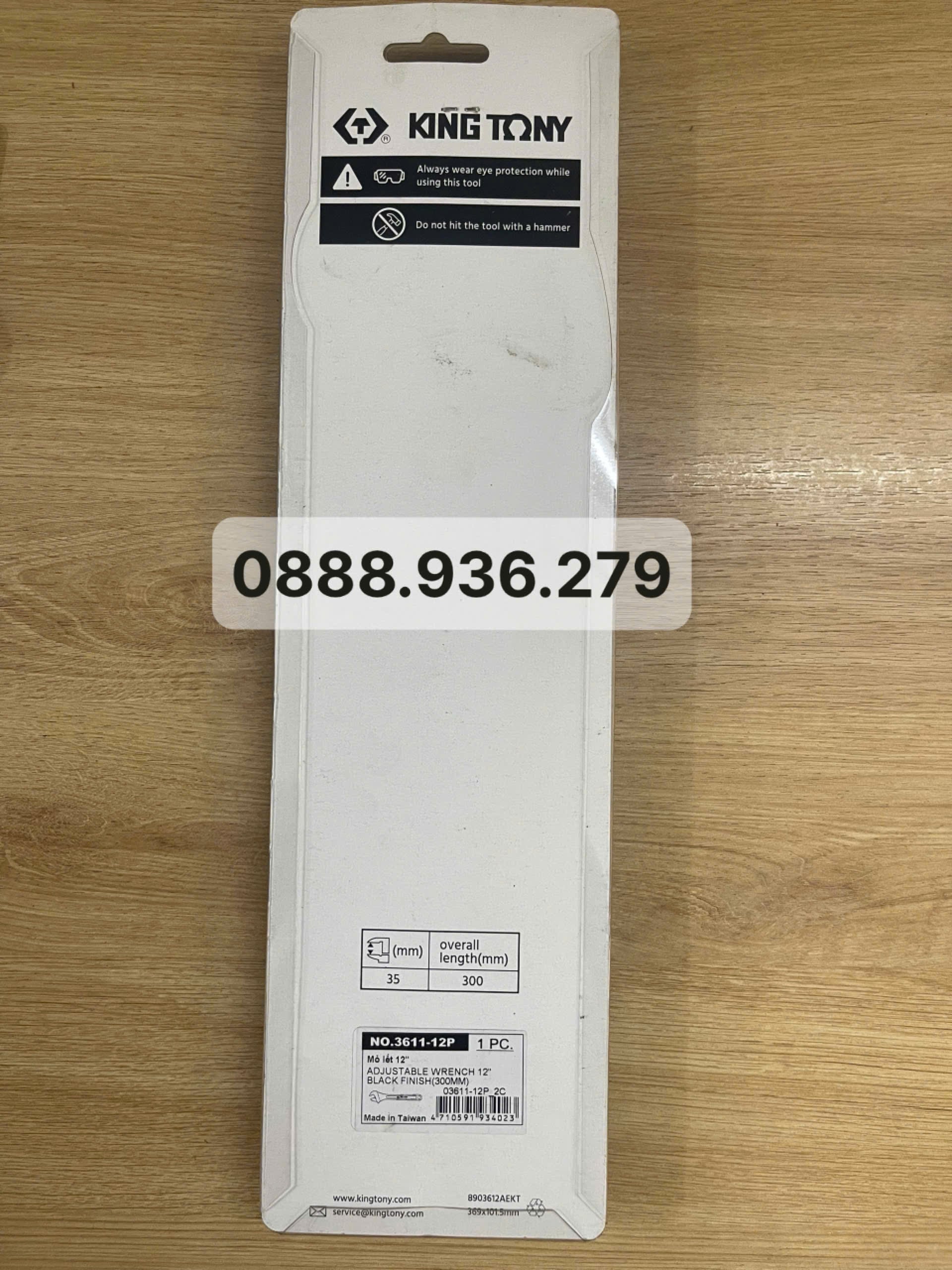 Kingtony 3611-12P mỏ lết đen 300mm chính hãng – mỏ lết đa năng cơ khí, sửa chữa ô tô, điện nước