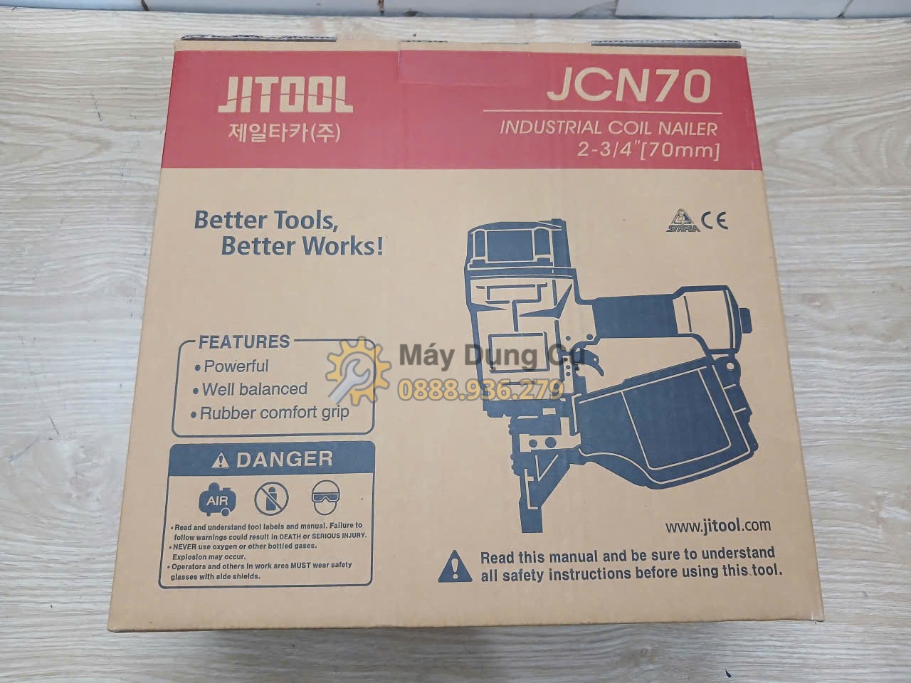Máy bắn đinh cuộn JIT JN70C sử dụng đinh dài 50 đến 70mm