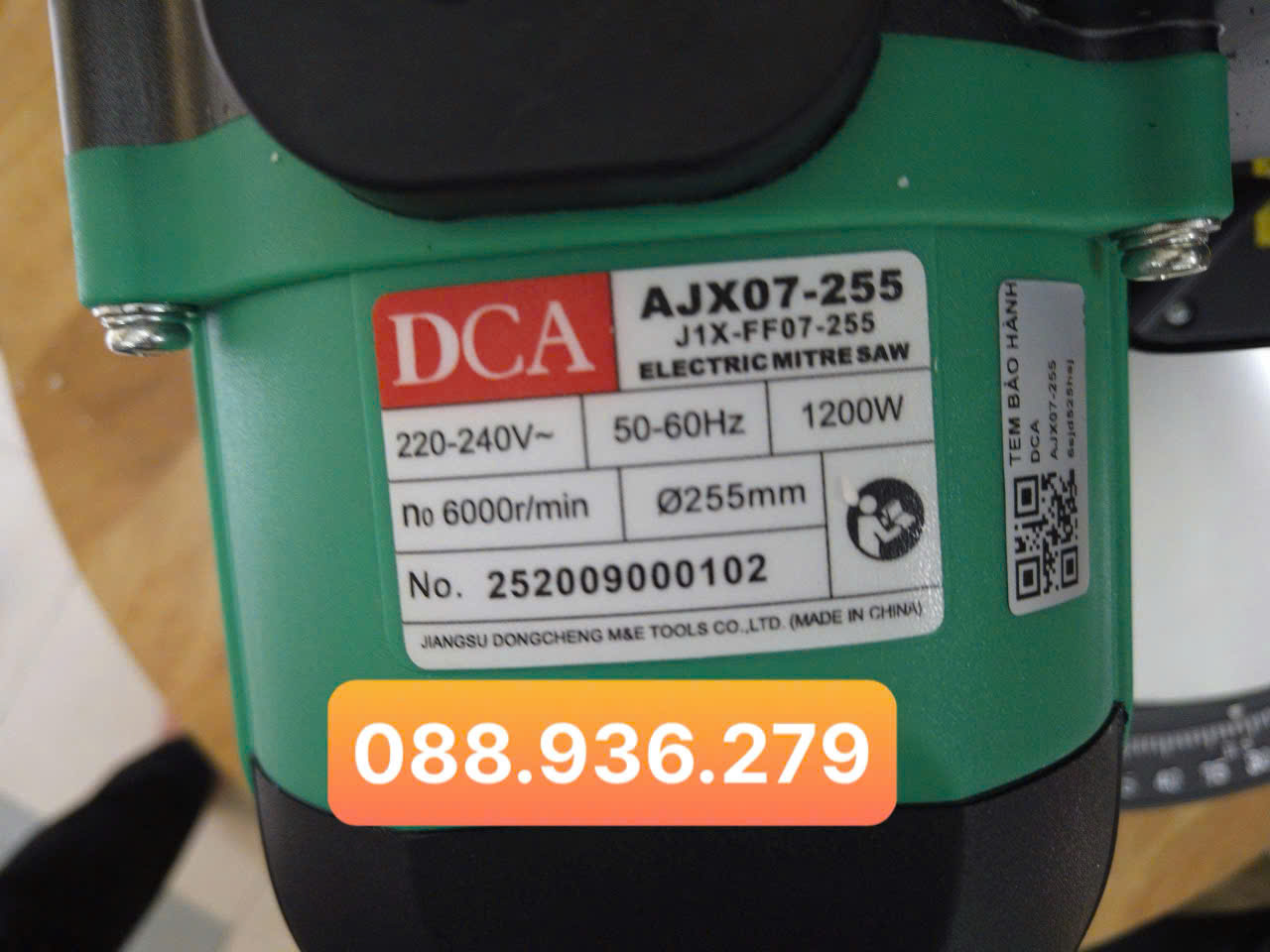 Máy cắt nhôm DCA AJX07-255 – thông số kỹ thuật 1200W 6000rpm lưỡi 255mm cốt 25.4mm