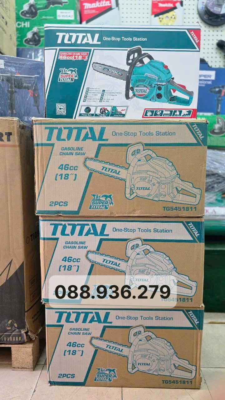 Fullbox – Máy cưa xích xăng Total TG5451811 46cc 1.8kW