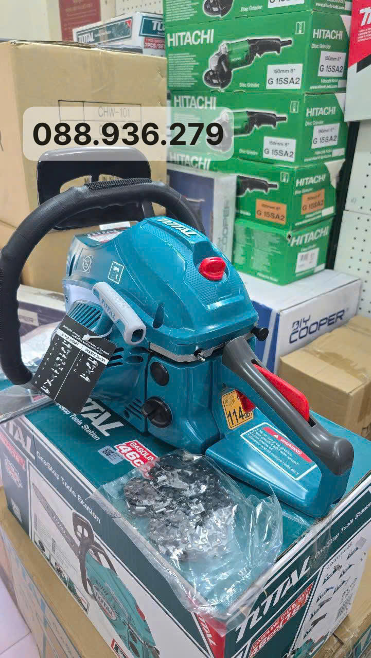 Phụ kiện đầy đủ – Máy cưa xích xăng Total TG5451811 46cc 1.8kW lam 445mm
