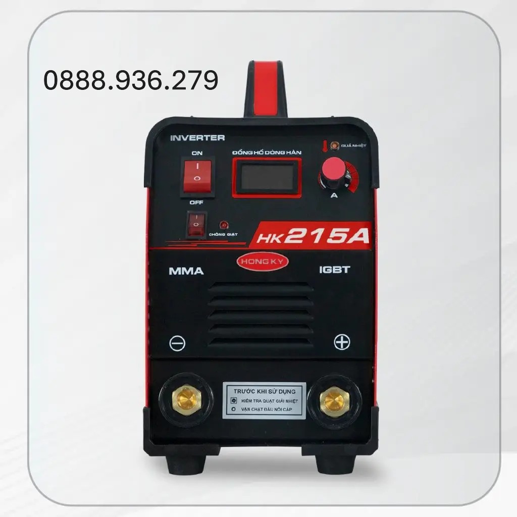 Máy hàn que chống giật Hồng Ký HK215A – an toàn khi khởi hàn và môi trường ẩm
