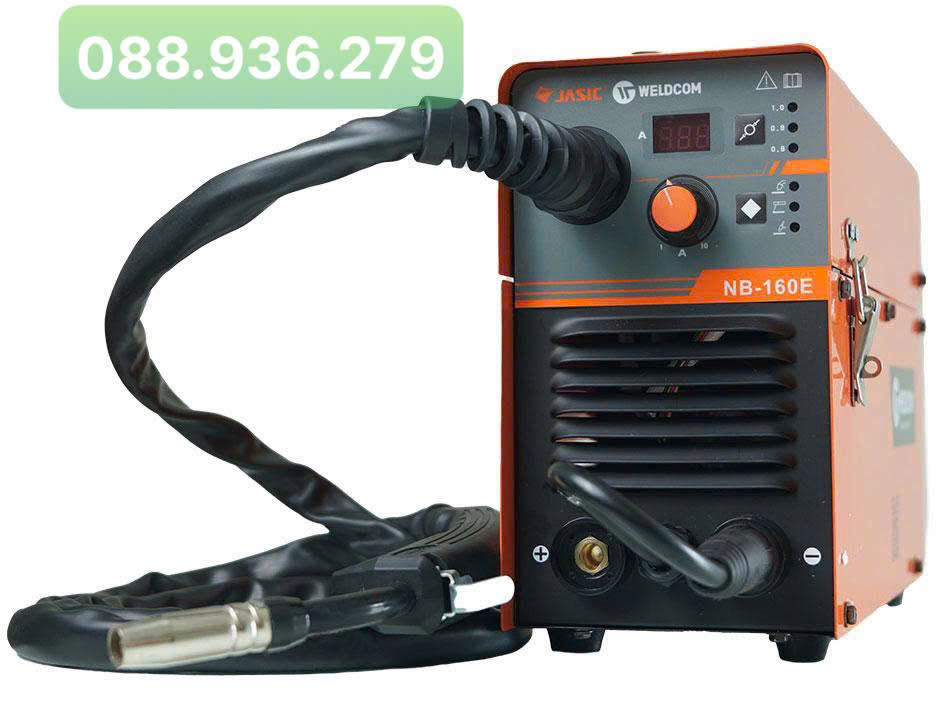 Máy hàn MIG Jasic NB-160E – Mặt sau kết nối & tản nhiệt