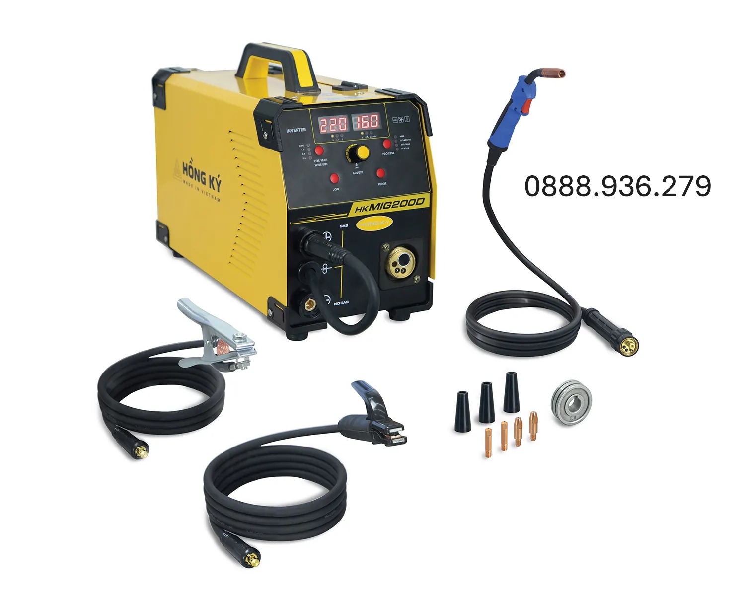 Hồng Ký Master Digital HKMIG200D – MIG gasless 200A, OCV 60V – mối hàn đẹp, ít bắn tóe