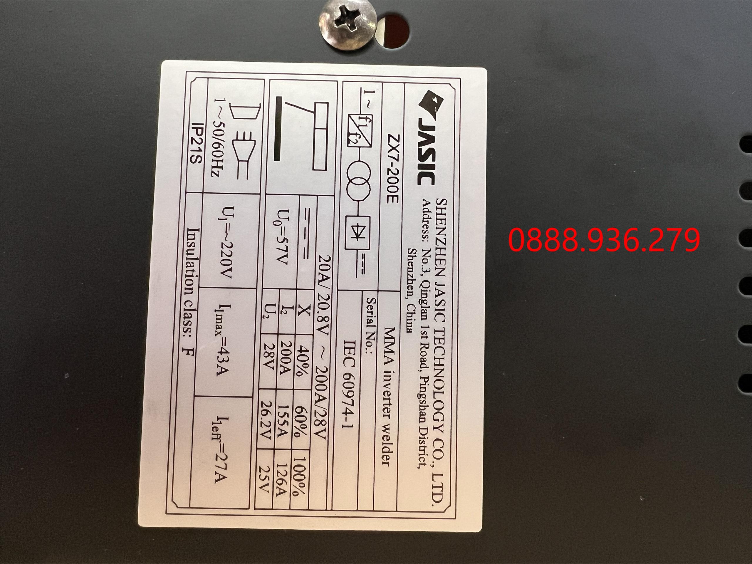 Máy hàn Jasic ZX7-200E nhỏ gọn