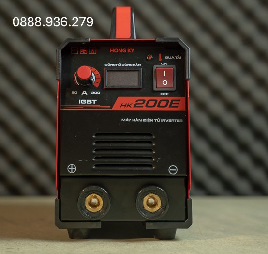 Máy hàn que chống giật Hồng Ký HK 200E (2021) 200A 220V – góc nhìn tổng thể