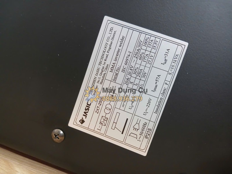 Máy hàn que Jasic ZX7-250E - tem thong so mat day