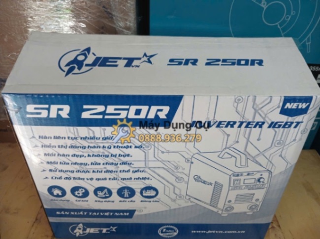 Máy hàn que JET-SR250R và hộp sản phẩm