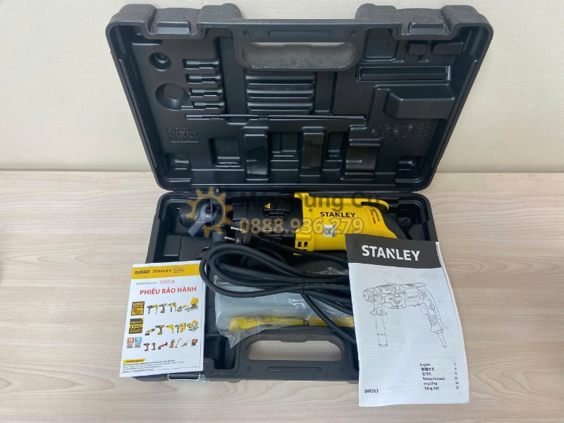 Máy khoan 26mm Stanley SHR263KA-B1 full bộ