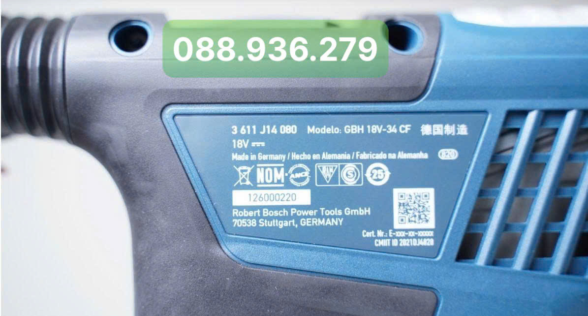 Thông số – chi tiết cấu tạo Bosch GBH 18V-34 CF BITURBO