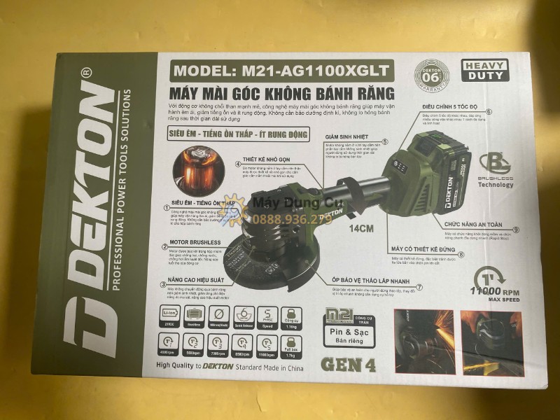 Máy mài pin Dekton thân nhỏ gọn dễ dàng thao tác