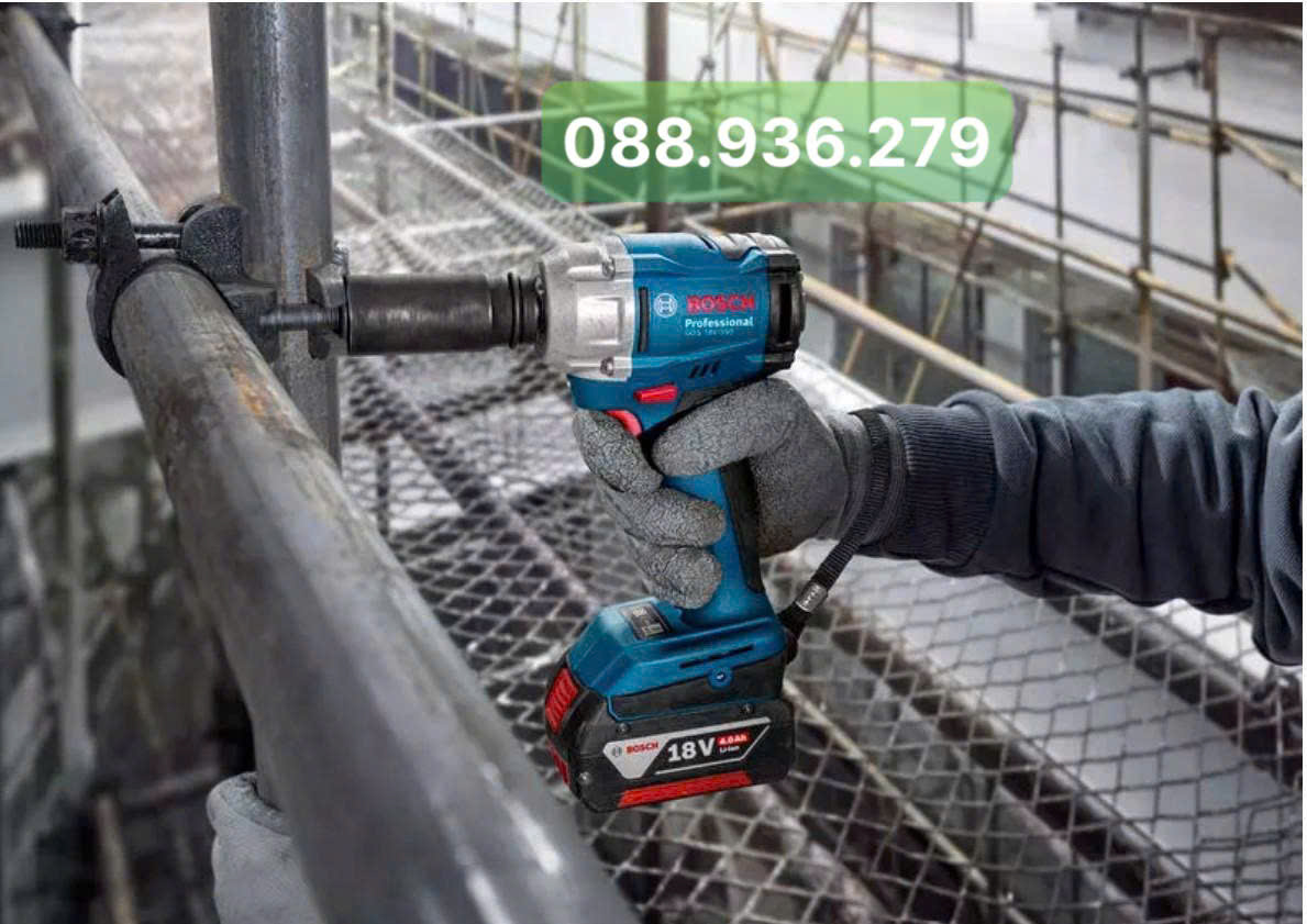 Máy siết bu lông Bosch GDS 18V-350 kèm 2 pin 4.0Ah và sạc GAL 18V-20 chính hãng