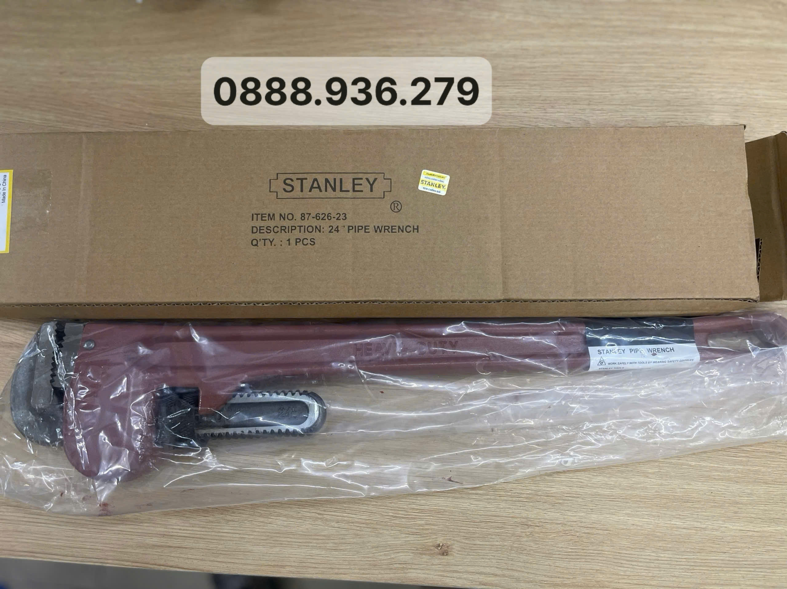 Mỏ lết răng Stanley 87-626 600mm – Dụng cụ cơ khí bền bỉ cho gara, công trường