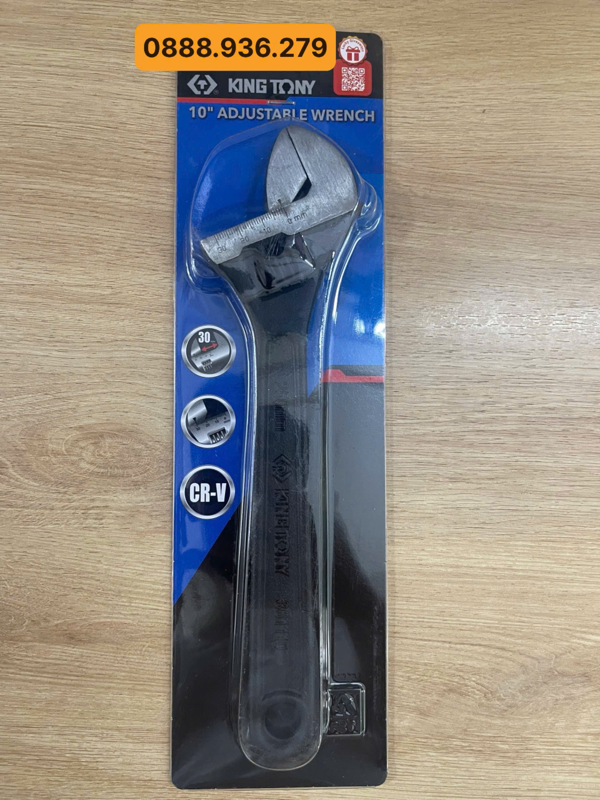 Mỏ lết thường Kingtony 3611-10 10 inch, độ mở 30mm, chất liệu Cr–Mo