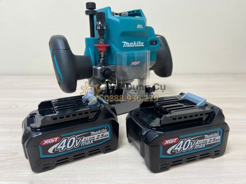 Hai pin 40V Max dùng cho máy phay Makita RP001GZ