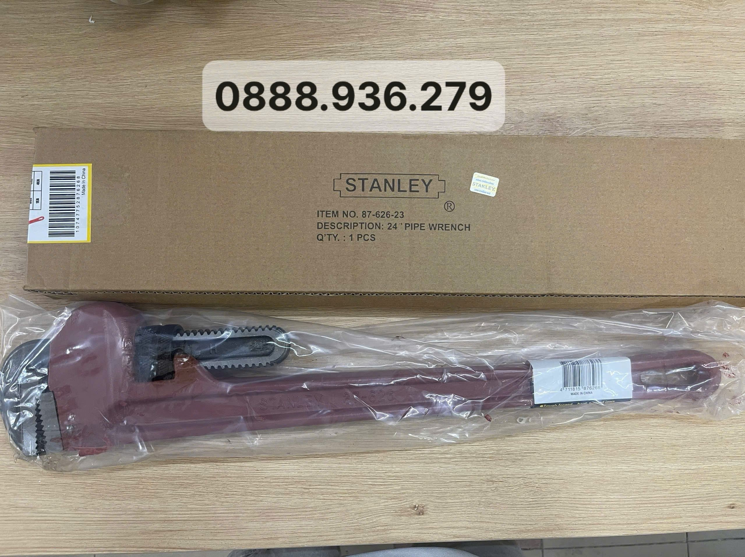 Mỏ lết răng 24 inch Stanley 87-626 chính hãng, dài 600mm