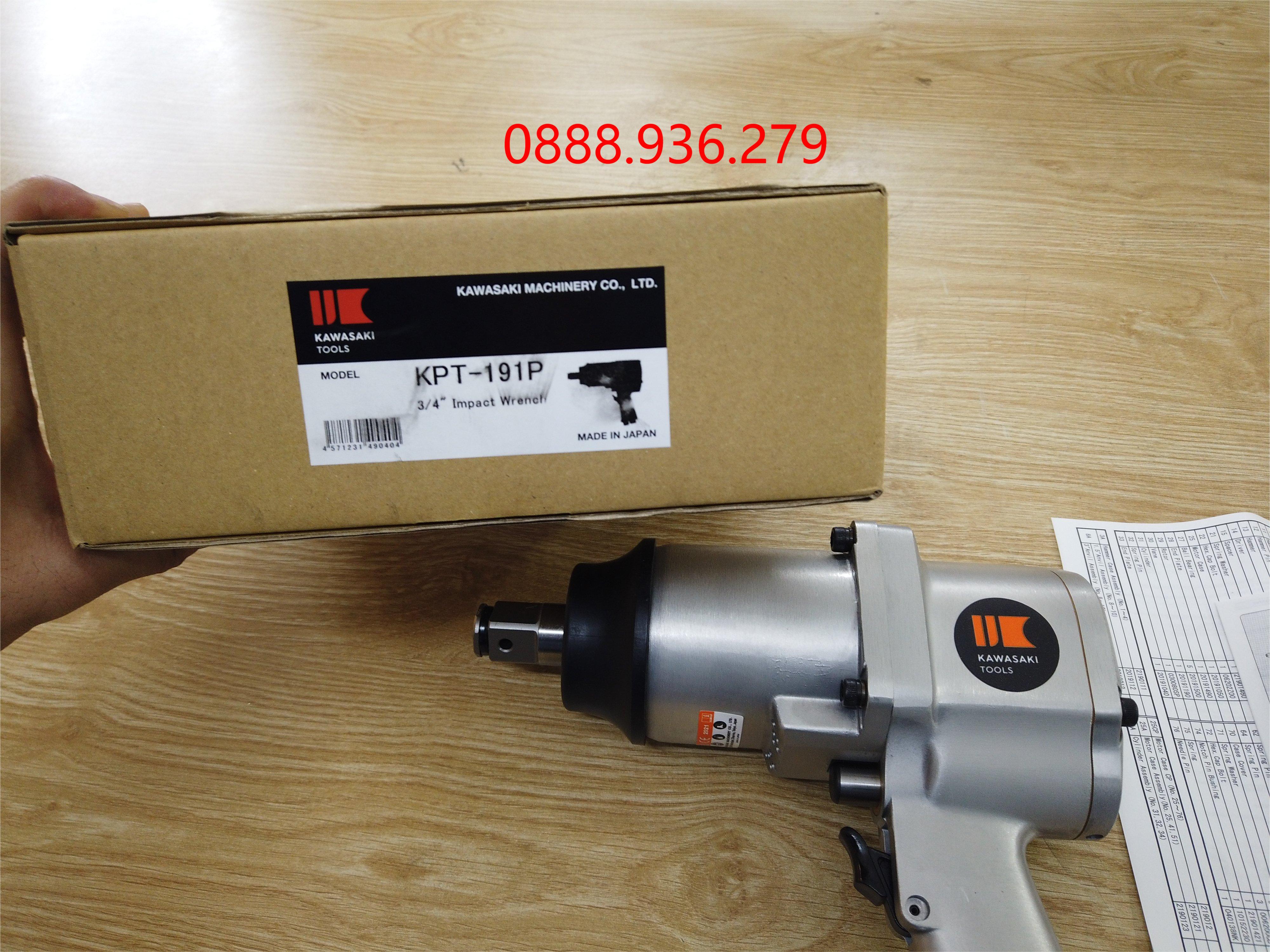 Súng vặn bulong Kawasaki KPT-191P góc nghiêng