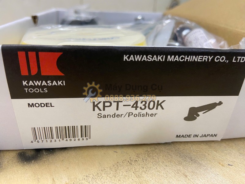 Tem model Kawasaki KPT-430K trên máy chà nhám hơi