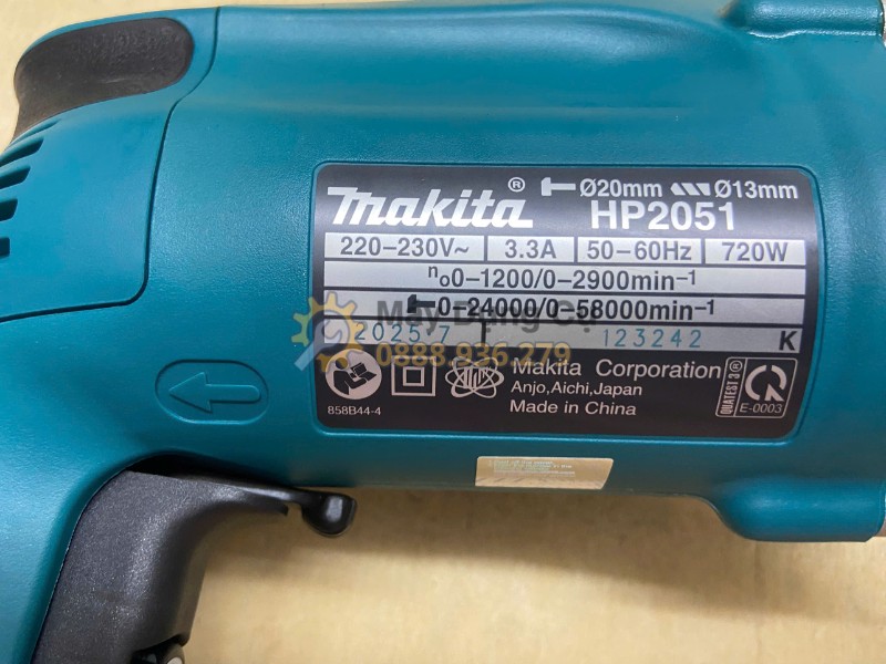 Tem thông số kỹ thuật Makita HP2051 720W