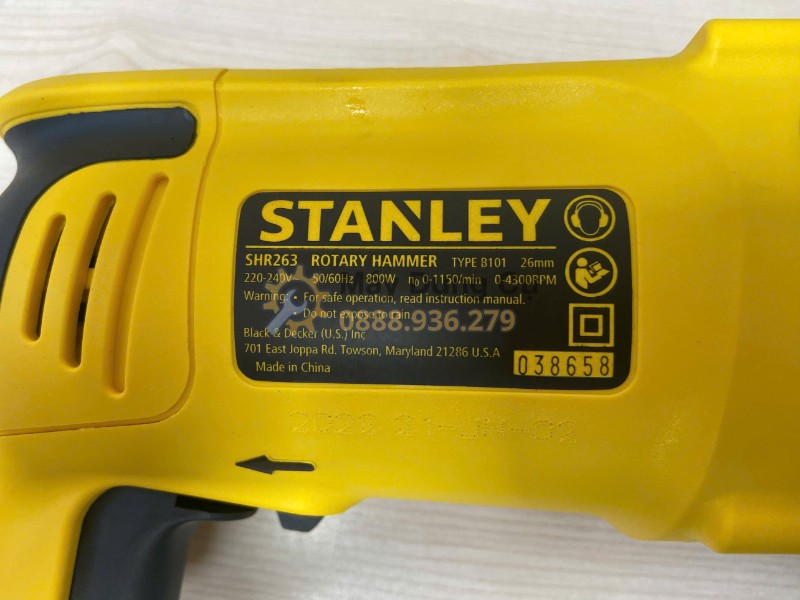Tem thông số Stanley SHR263KA-B1 800W