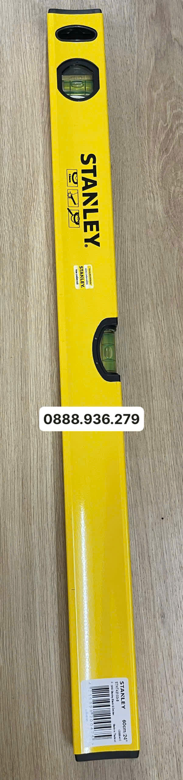 Thước thủy hộp Stanley 24 inch 600mm bền đẹp cho xây dựng nội thất cơ khí