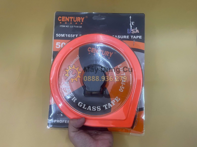 Thước vải Century cam đen 50m LU-TVAI-50 chính hãng dùng đo công trình