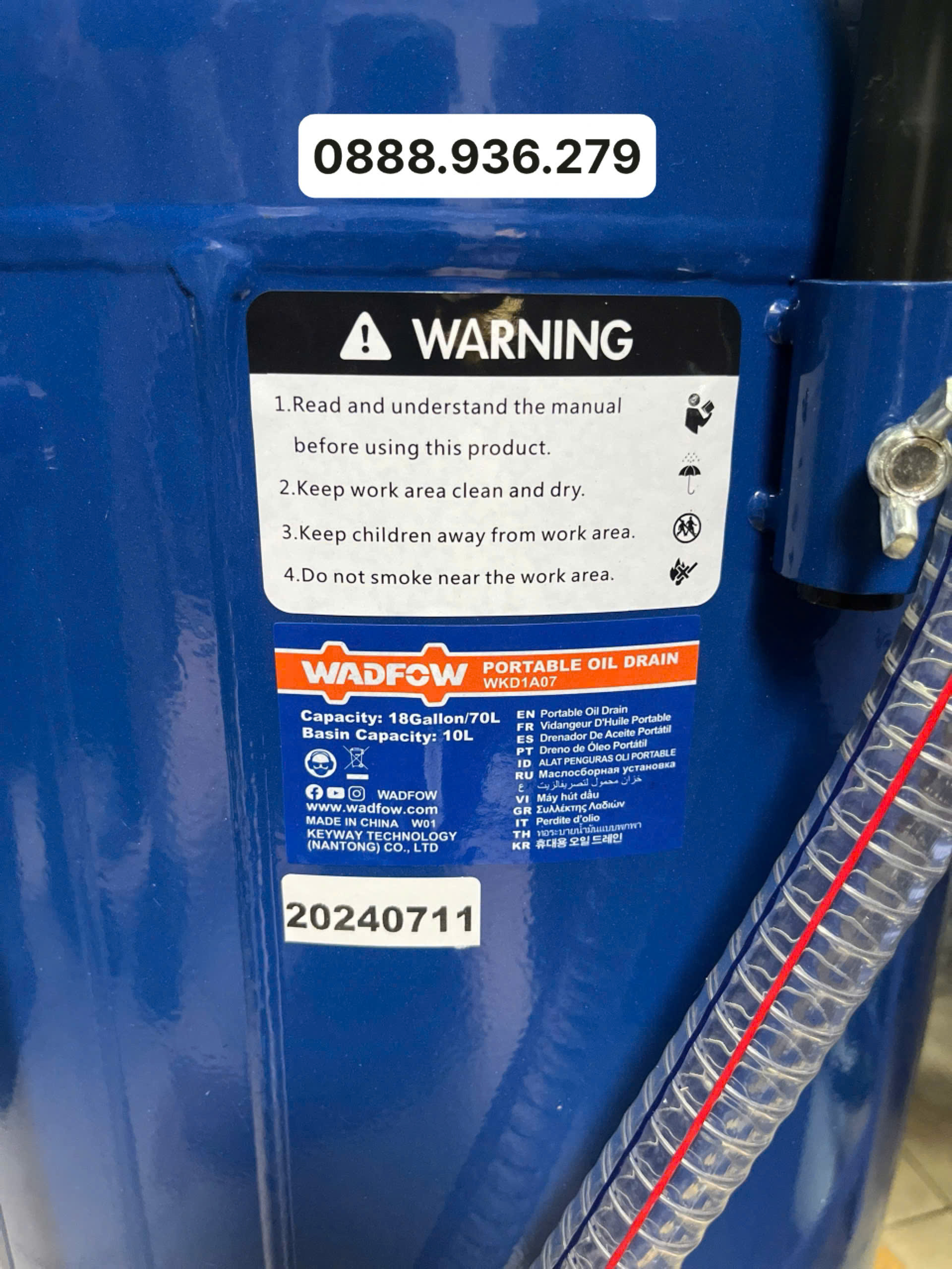 Bình hứng hút nhớt thải 70L Wadfow WKD1A07 chính hãng