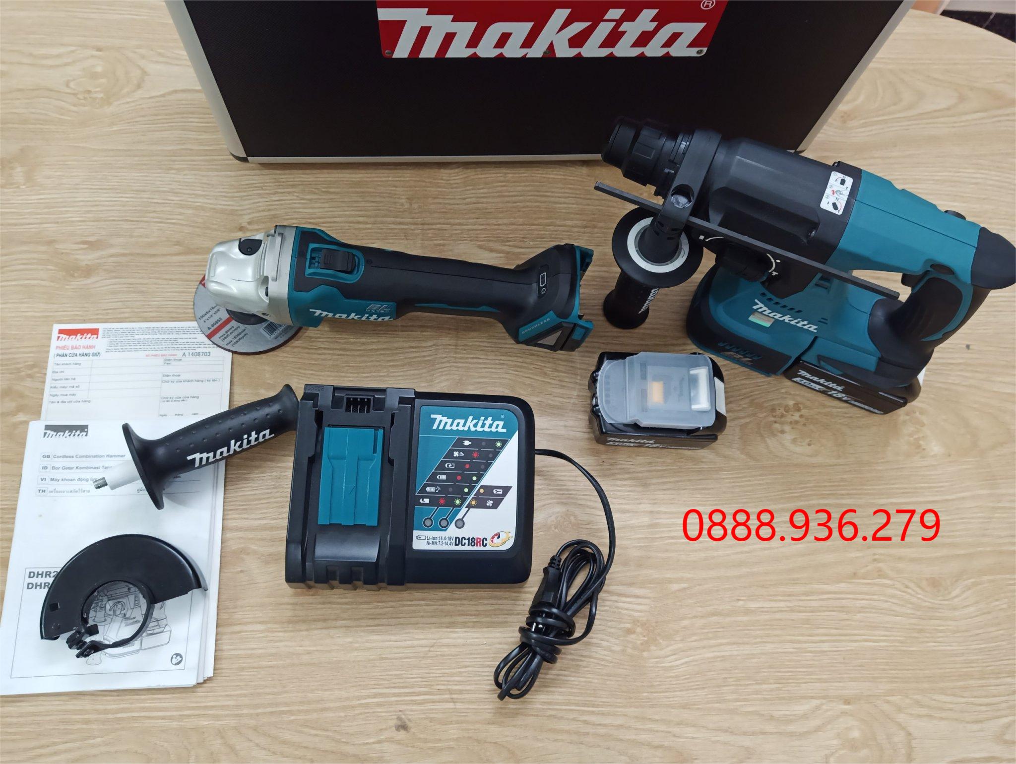 Bộ máy khoan và máy mài góc Makita DLX2161X