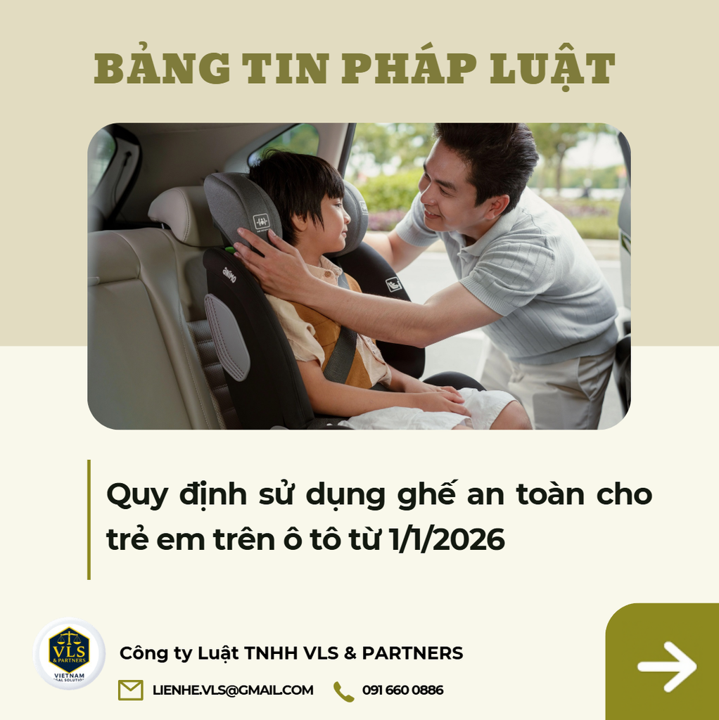 Quy định sử dụng ghế an toàn cho trẻ em trên ô tô từ 1/1/2026