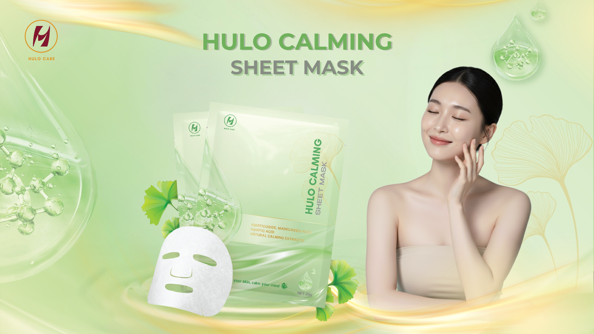HULO CALMING SHEET MASK - GIÚP LÀN DA NHẠY CẢM TÌM THẤY SỰ CÂN BẰNG
