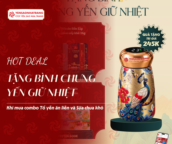 MUA COMBO TỔ YẾN ĂN LIỀN, TẶNG BÌNH GIỮ NHIỆT 245K
