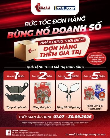 Chương trình khuyến mại Quý III/2026: Nhập hàng Terasu qua Nhà phân phối nhận quà theo giá trị đơn hàng