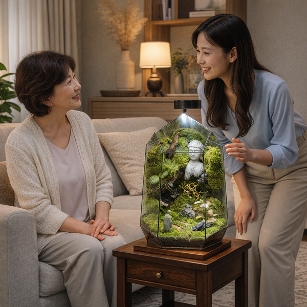 Một Chiếc Bình Kính Xanh Cho Mẹ – Gợi Ý Quà Tặng 8/3 Đầy Cảm Xúc