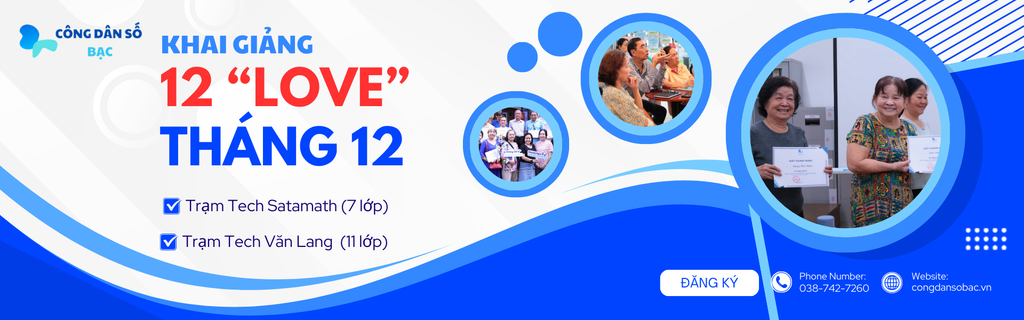 Lịch khai giảng các lớp kỹ năng số Tháng 12 của Công Dân Số Bạc