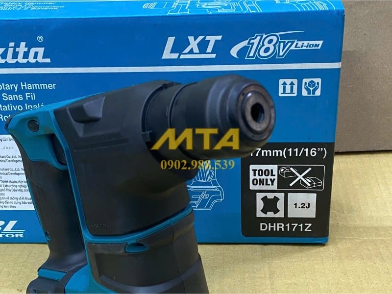 Đầu máy Makita DHR171 SDS-Plus chắc chắn khi khoan bê tông