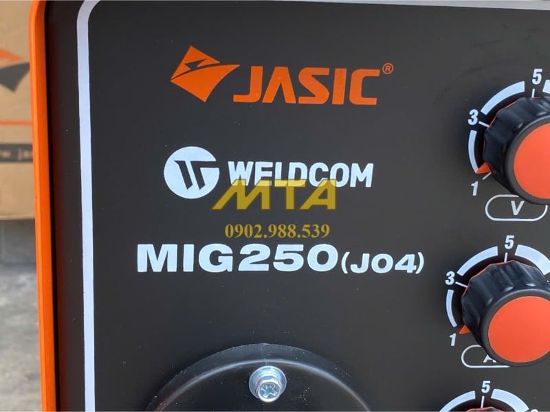 Logo và model máy hàn MIG đầu liền Jasic MIG250 J04